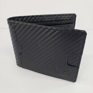 BULLMIND Black Bifold Wallet Bull Slim Thin Minimalist with Money Clip Gift Box